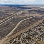 Construction by the City of Calgary to build the connections at 90 Avenue and Southland Drive (looking northwest)
