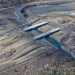 Work continues on the three bridges, tunnel and stormwater ponds in the Elbow River Valley (looking northwest)