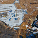 Looking east at north asphalt plant