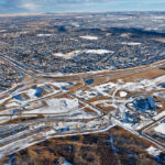 Looking southeast at Anderson Road / 37 Street / Tsuut'ina Admin Building