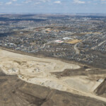 The north gravel site and stockpiles (looking northeast)