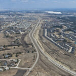 Earthworks for new eastbound lanes along Highway 8 (looking east)