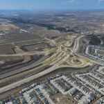 The future interchange at 146 Avenue / 37 Street / Fish Creek Boulevard (looking northwest)