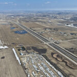 New eastbound lanes in the median of existing Highway 22X (looking east)