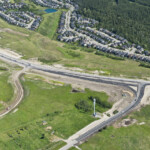 The newly upgraded intersection of 101 Street and Highway 8 (looking southeast)