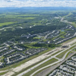 Earthworks along Highway 8 for new eastbound lanes (looking west)