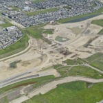 Bridge construction at 162 Avenue and ATCO Gas operations near Bridlewood (looking southeast)