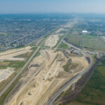 Earthworks to build new road along Highway 22X (looking east)