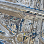 Comparison of the new and old Highway 22X bridges spanning Macleod Trail (looking north)