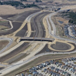 New bridge at 37 Street and Fish Creek Boulevard ready for night shift deck pours (looking northwest)