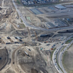 Construction activities along Glenmore Trail and Highway 8 (looking west)