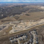 The excavation and gravel stockpiles at the North Gravel Site (looking northwest)