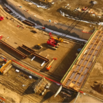 Girder erection for future Anderson Road Interchange