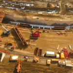 Girder erection for future Anderson Road Interchange