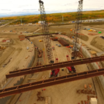 Girder erection for future Anderson Road Interchange